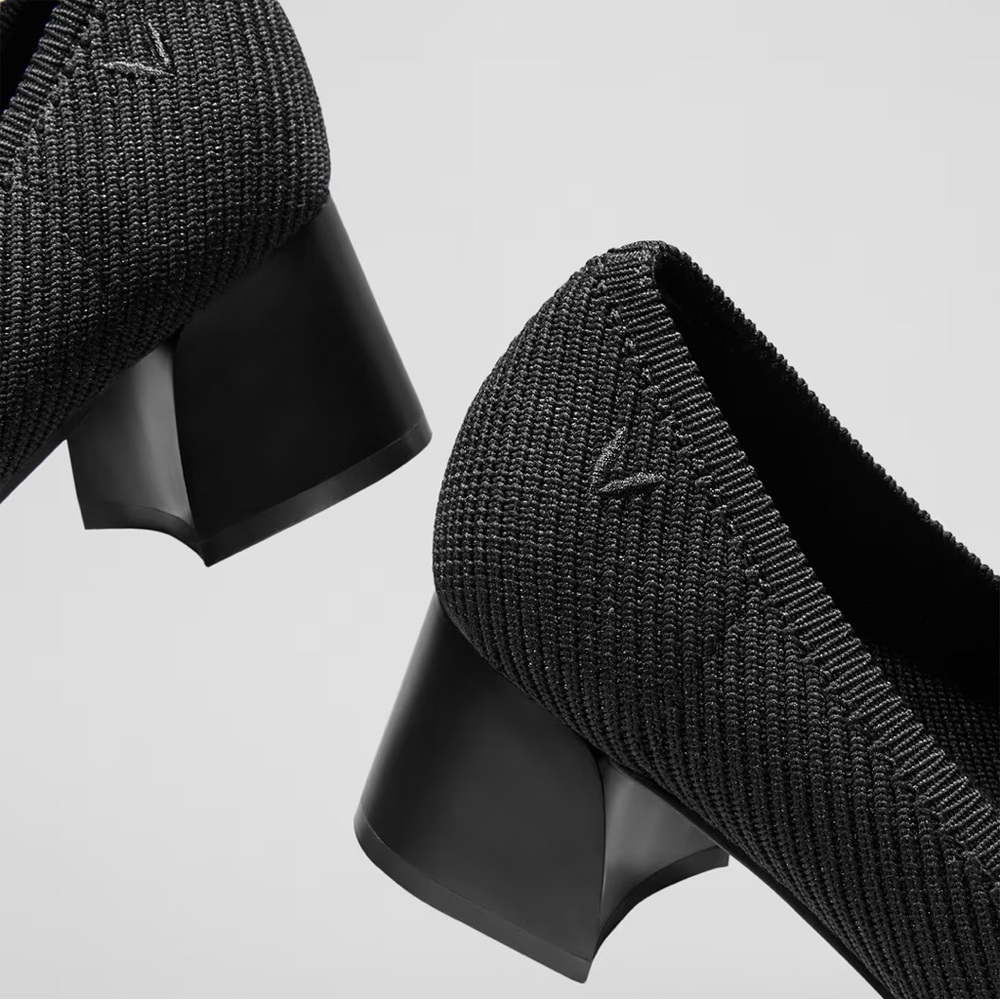 NIB Vivaia Melody 2.0 Sz 10 41.5 Square-Toe Black Heels - Picture 8 of 16